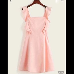 NEW Ruffle Trim Bow back Swing Dress